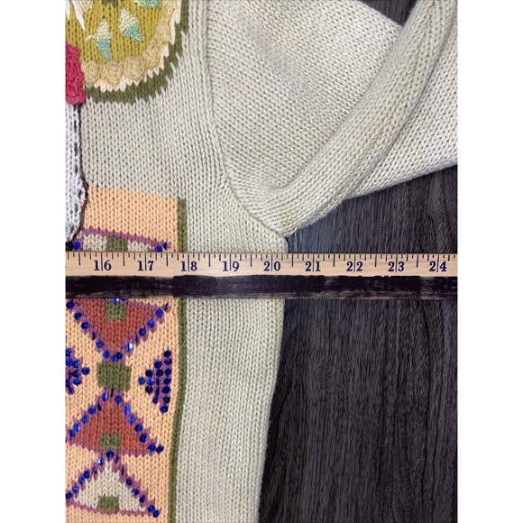 Storybook Knits Ramie Vintage Chief Native Western Cardigan Sweater, Size M - Picture 14 of 15